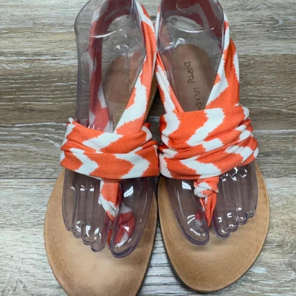Dirty Laundry Beebop Coral Zigzag Sandals Women's Size 6